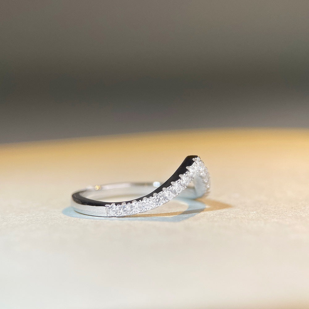 S925 Sterling Silver Platinum-plated Band Ring